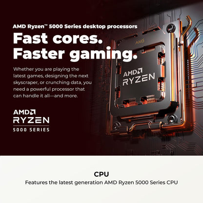 CYBERPOWERPC Gamer Master Gaming PC, AMD Ryzen 5 5500 3.6GHz, Radeon RX 6400 4GB, 16GB DDR4, 500GB PCIe Gen4 SSD, WiFi Ready & Windows 11 Home (GMA3100A)